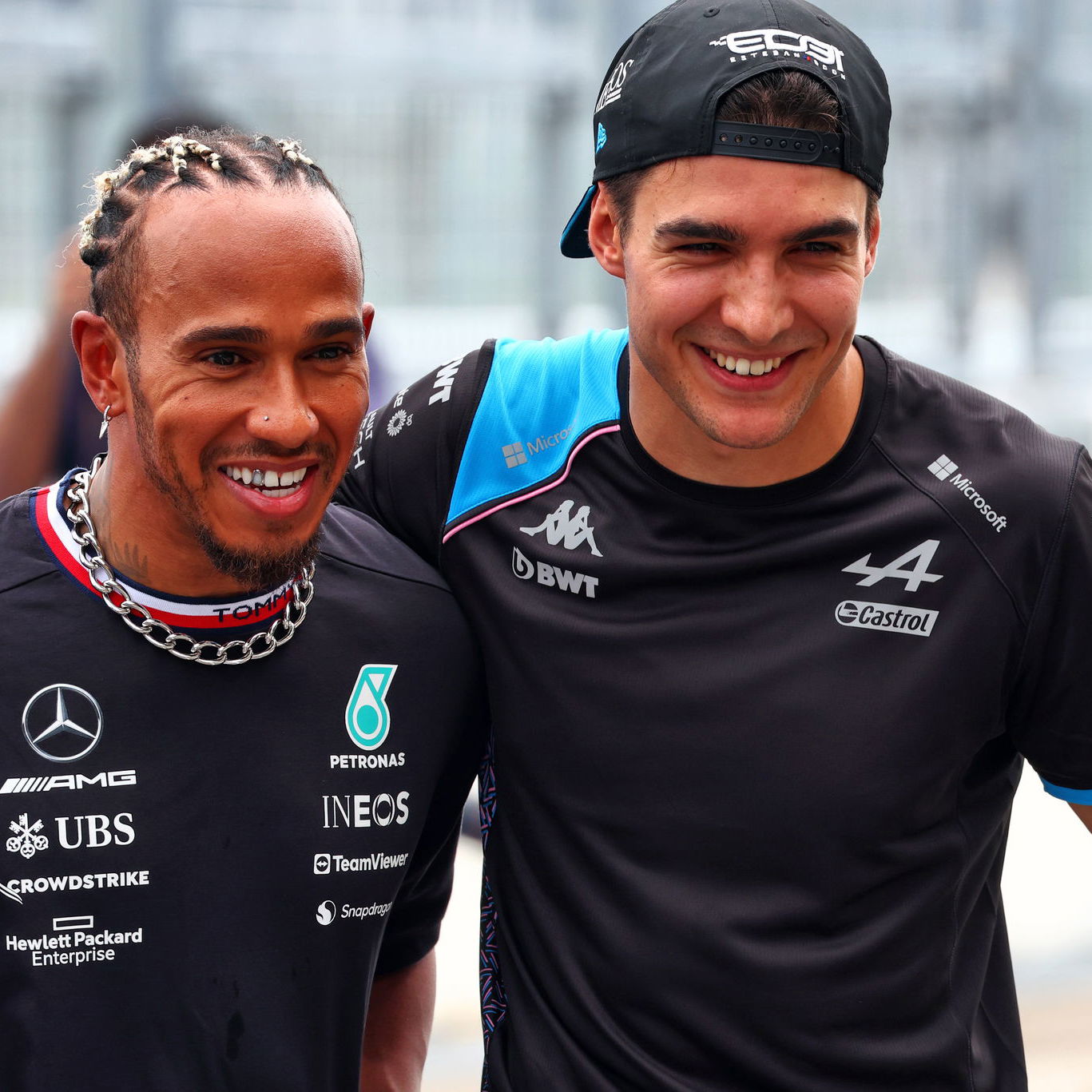 Lewis Hamilton and Esteban Ocon
