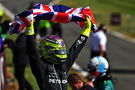 Lewis Hamilton celebrates winning the British Grand Prix for a ninth time