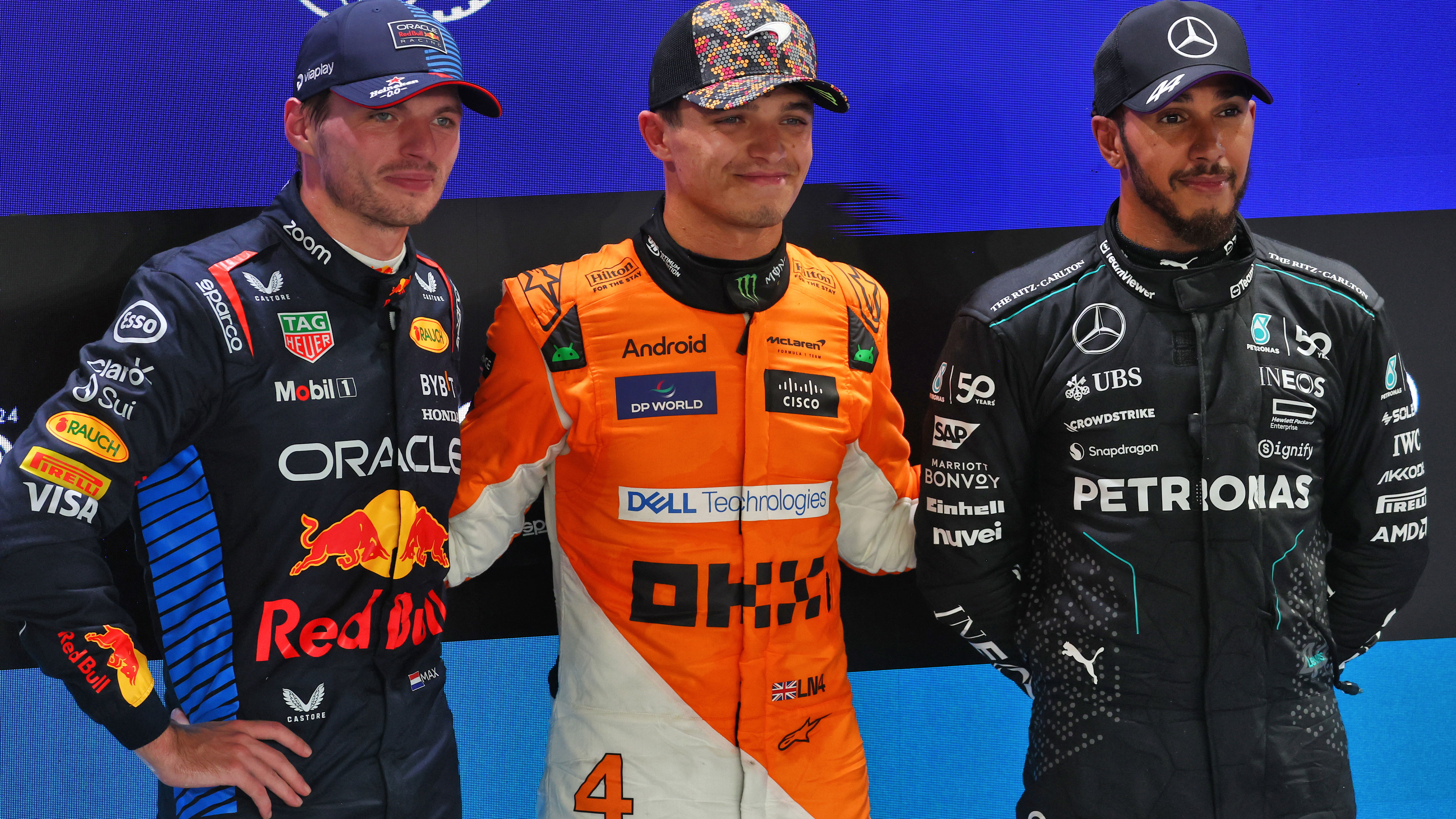 Verstappen, Norris, Hamilton
