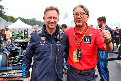 Christian Horner and Honda boss Toshihiro Mibe