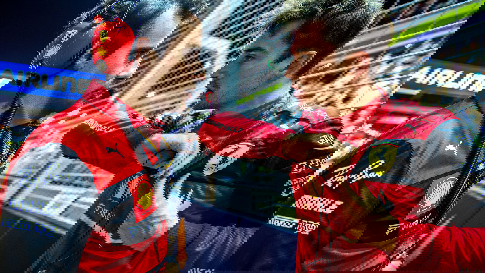 'Xavi' and Charles Leclerc