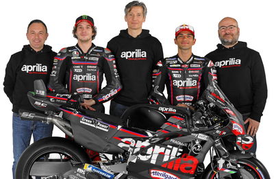 2025 Aprilia launch: Bonora, Bezzecchi, Rivola, Martin, Sterlacchini