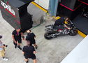 Jorge Martin's Aprilia returns to the pits after his second Sepang crash on Wednesday morning (pic: Peter McLaren).