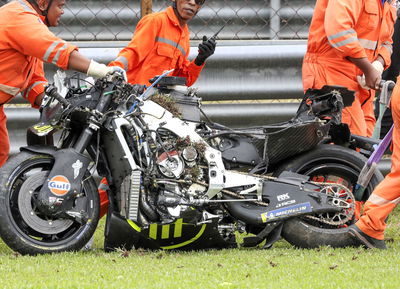 Raul Fernandez's crashed Aprilia, Sepang MotoGP Test