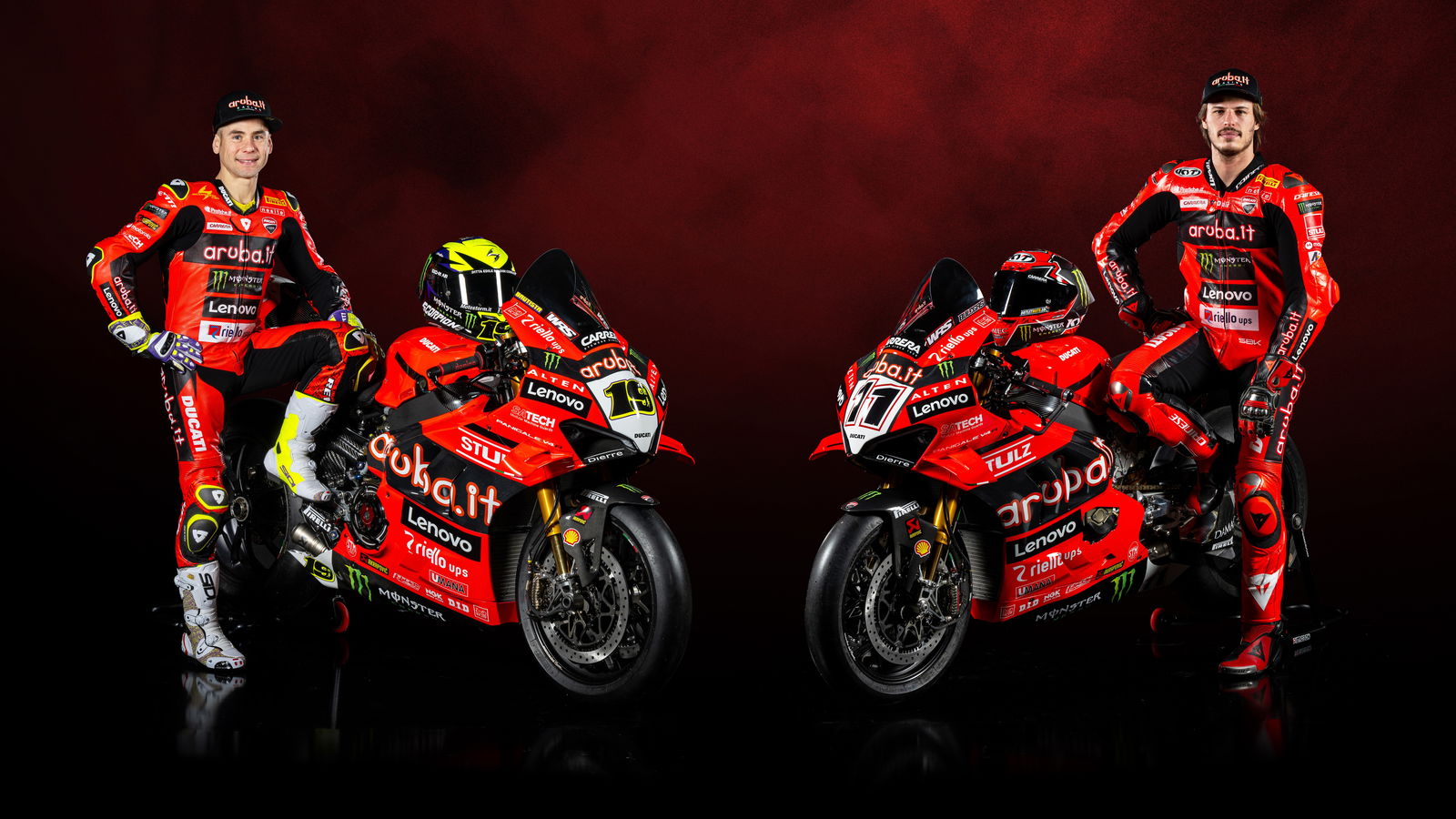Alvaro Bautista, Nicolo Bulega, 2025 Aruba.it Racing Ducati team launch. Credit: Ducati.