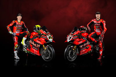 Alvaro Bautista, Nicolo Bulega, 2025 Aruba.it Racing Ducati team launch. Credit: Ducati.