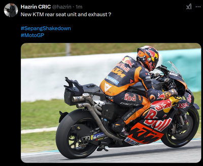 New KTM rear unit at Sepang Shakedown @hazrin