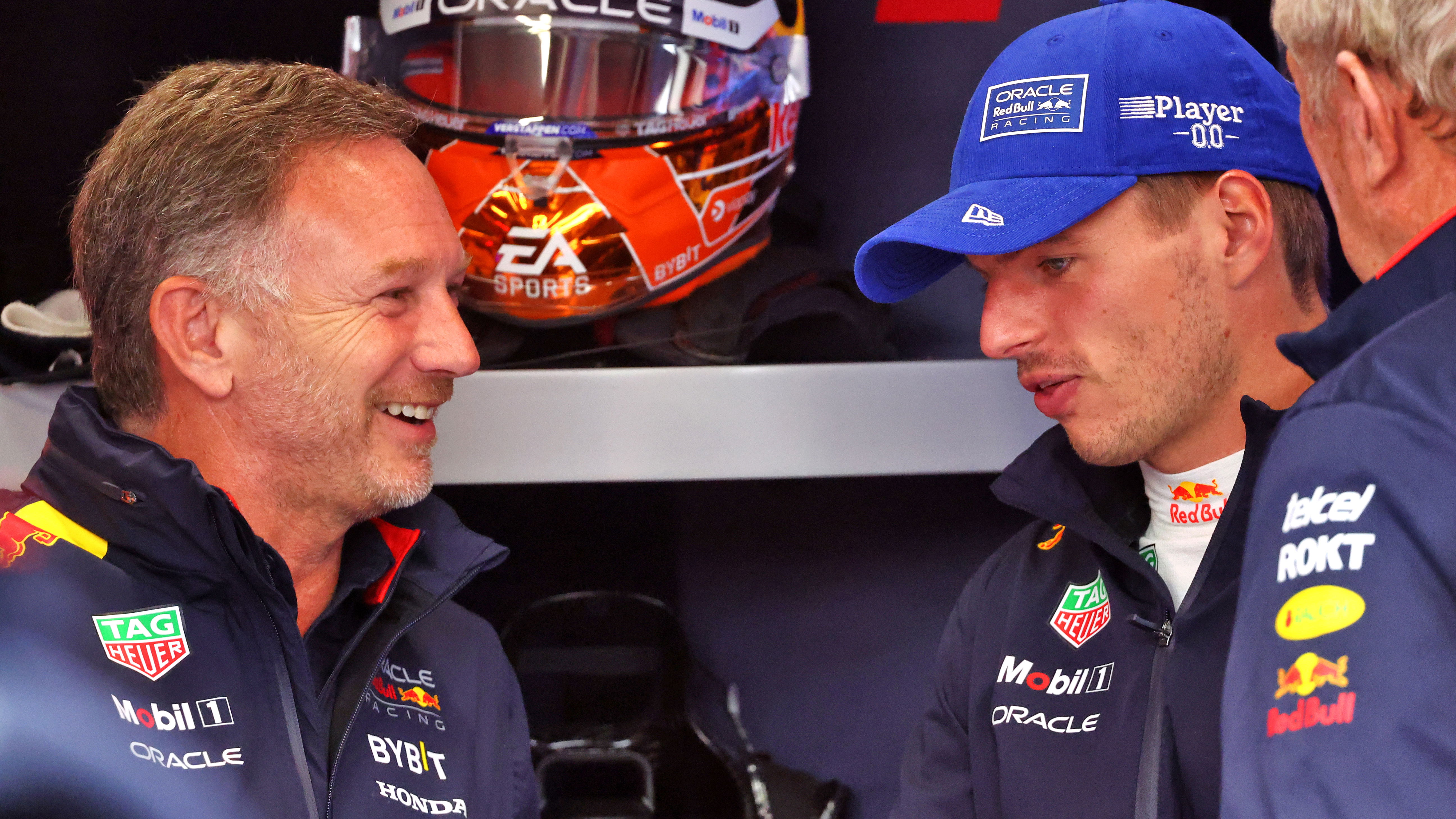 Christian Horner and Max Verstappen