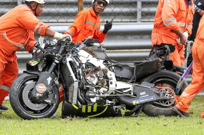 Ai Ogura's crashed Aprilia, 2025 Sepang MotoGP Test