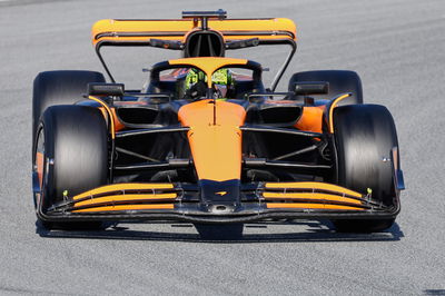 Lando Norris drove a modified 2023 McLaren 