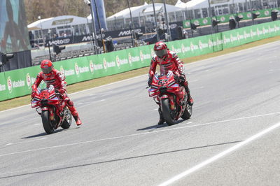 Francesco Bagnaia, Marc Marquez, 2025 MotoGP Thai Grand Prix, practice starts. Credit: Gold and Goose.