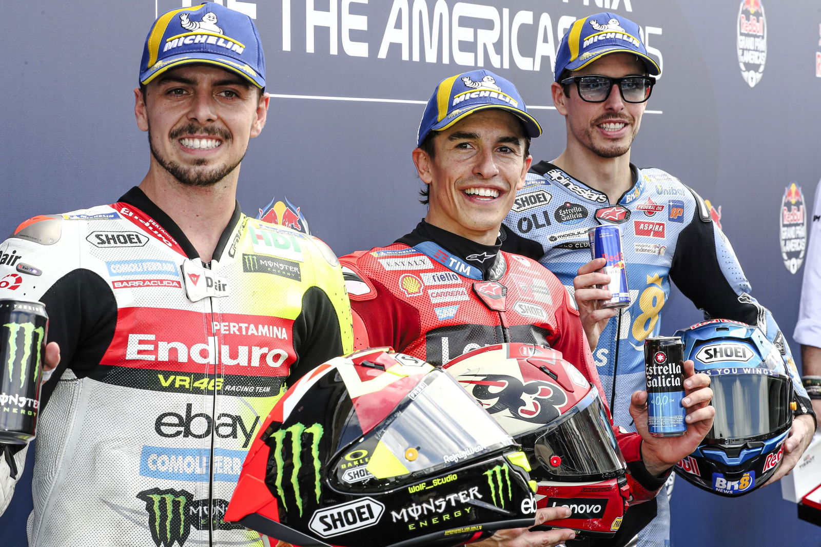 Fabio di Giannantonio, Marc Marquez, Alex Marquez, 2025 Americas MotoGP qualifying