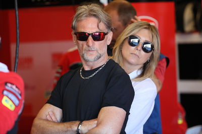 Carl Fogarty, 2019 US WorldSBK, Aruba.it Racing Ducati pit box. Credit: Gold and Goose.