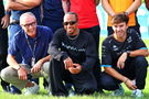 Stefano Domenicali with Lewis Hamilton and Pierre Gasly