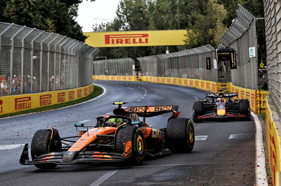 Lando Norris leads Max Verstappen