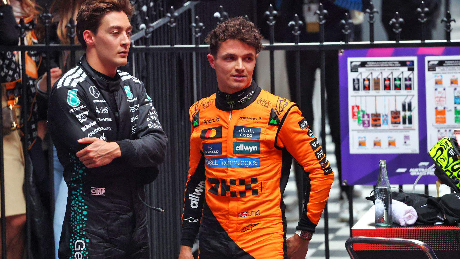 George Russell and Lando Norris