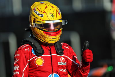 Lewis Hamilton starts on pole for the first time as a Ferrari driver