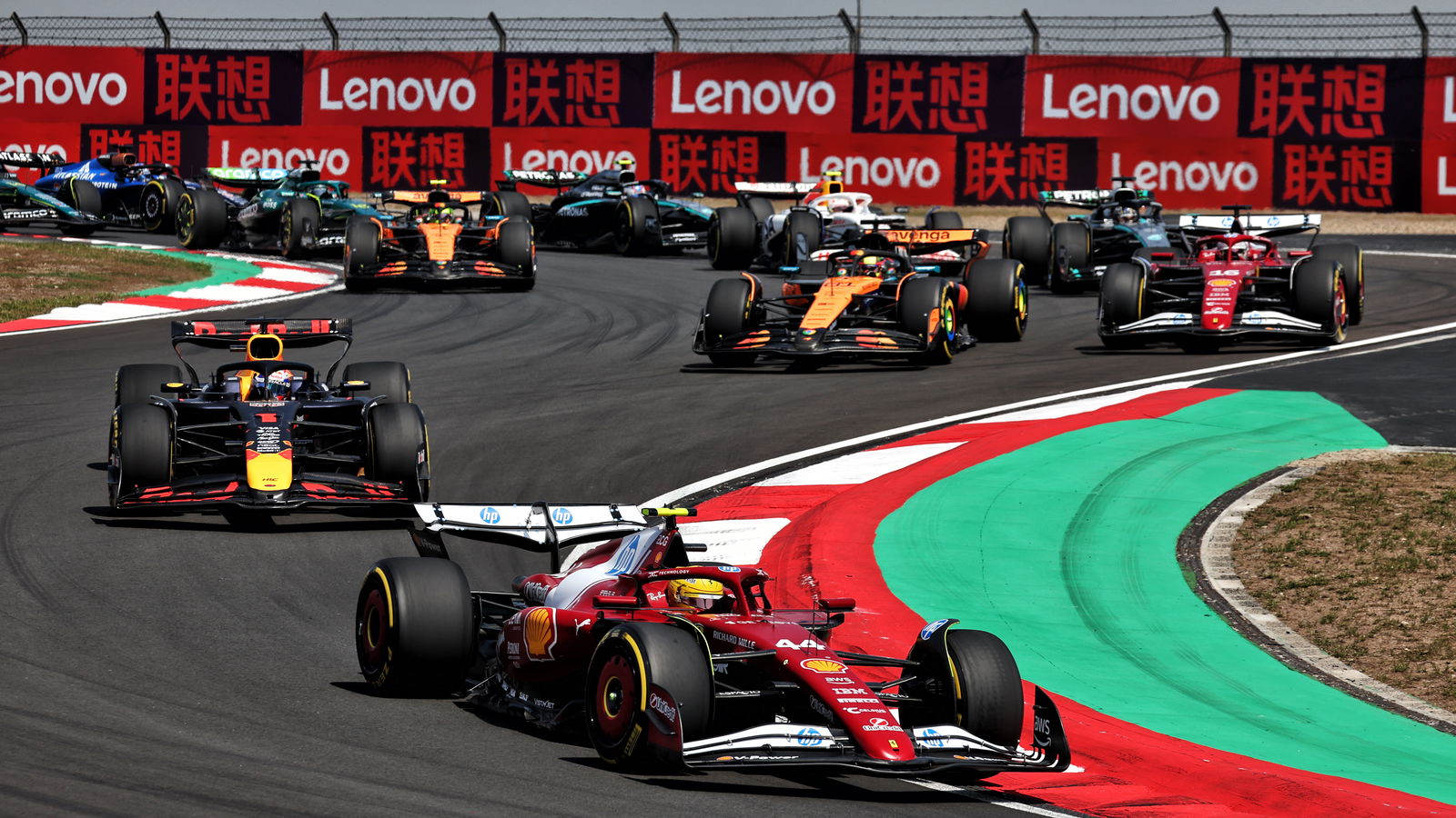 Lewis Hamilton took his first win for Ferrari in the China sprint race