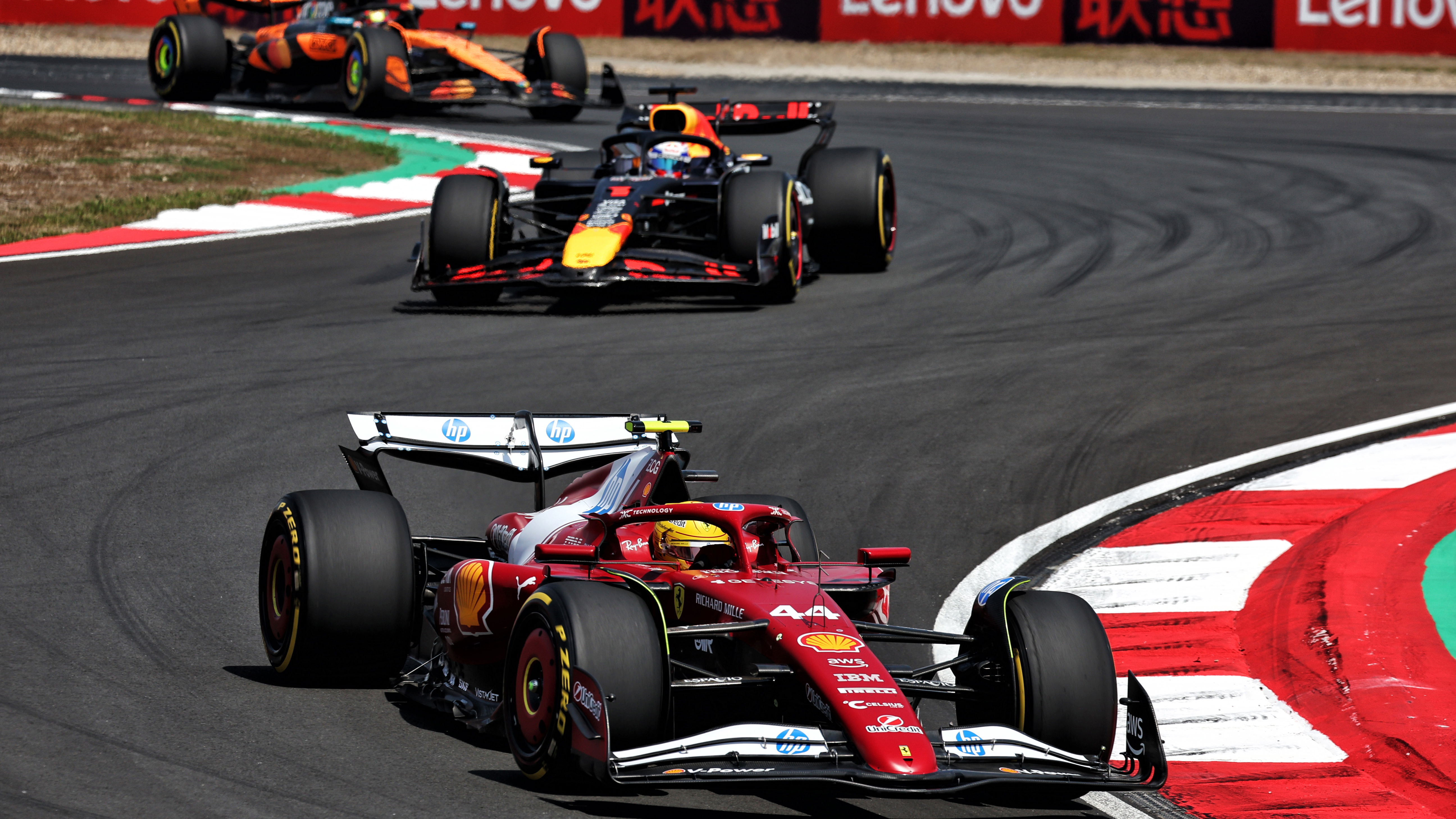 Lewis Hamilton leads