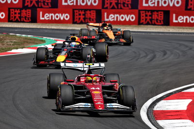 Lewis Hamilton leads Max Verstappen in the sprint 