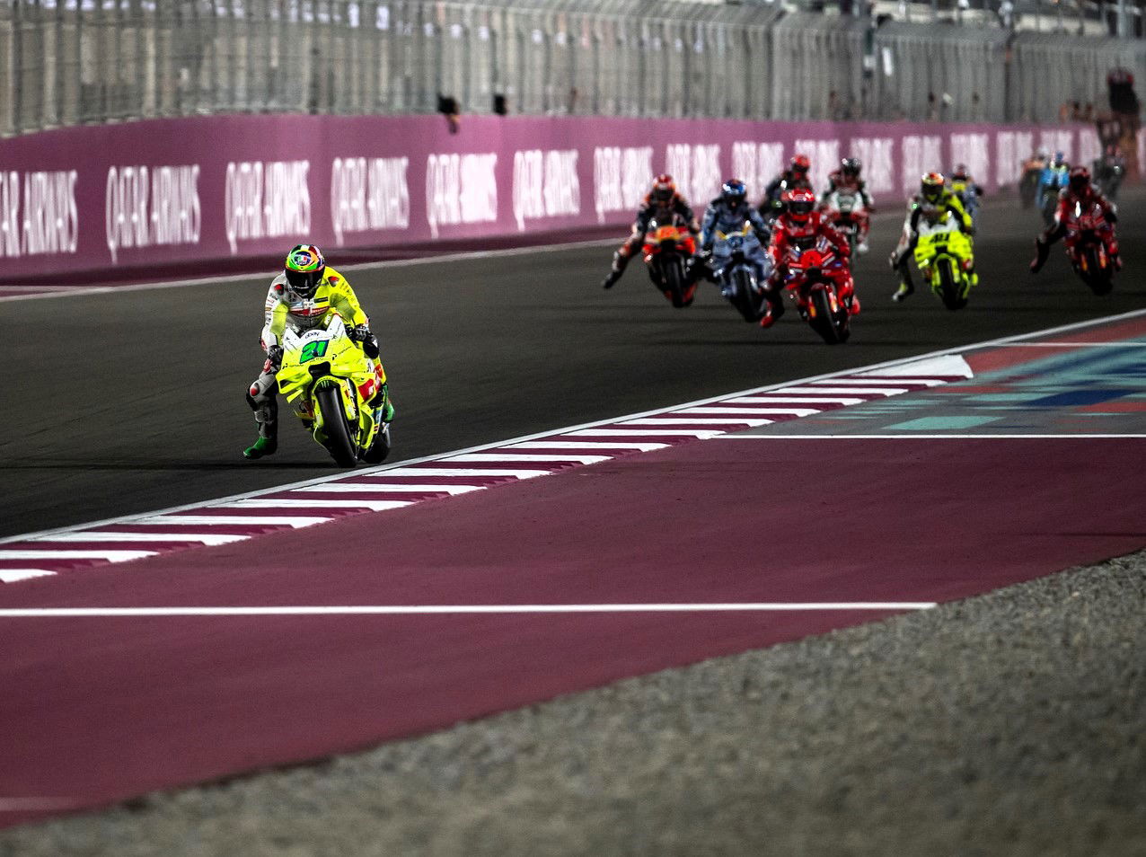 Franco Morbidelli leads, 2025 Qatar MotoGP