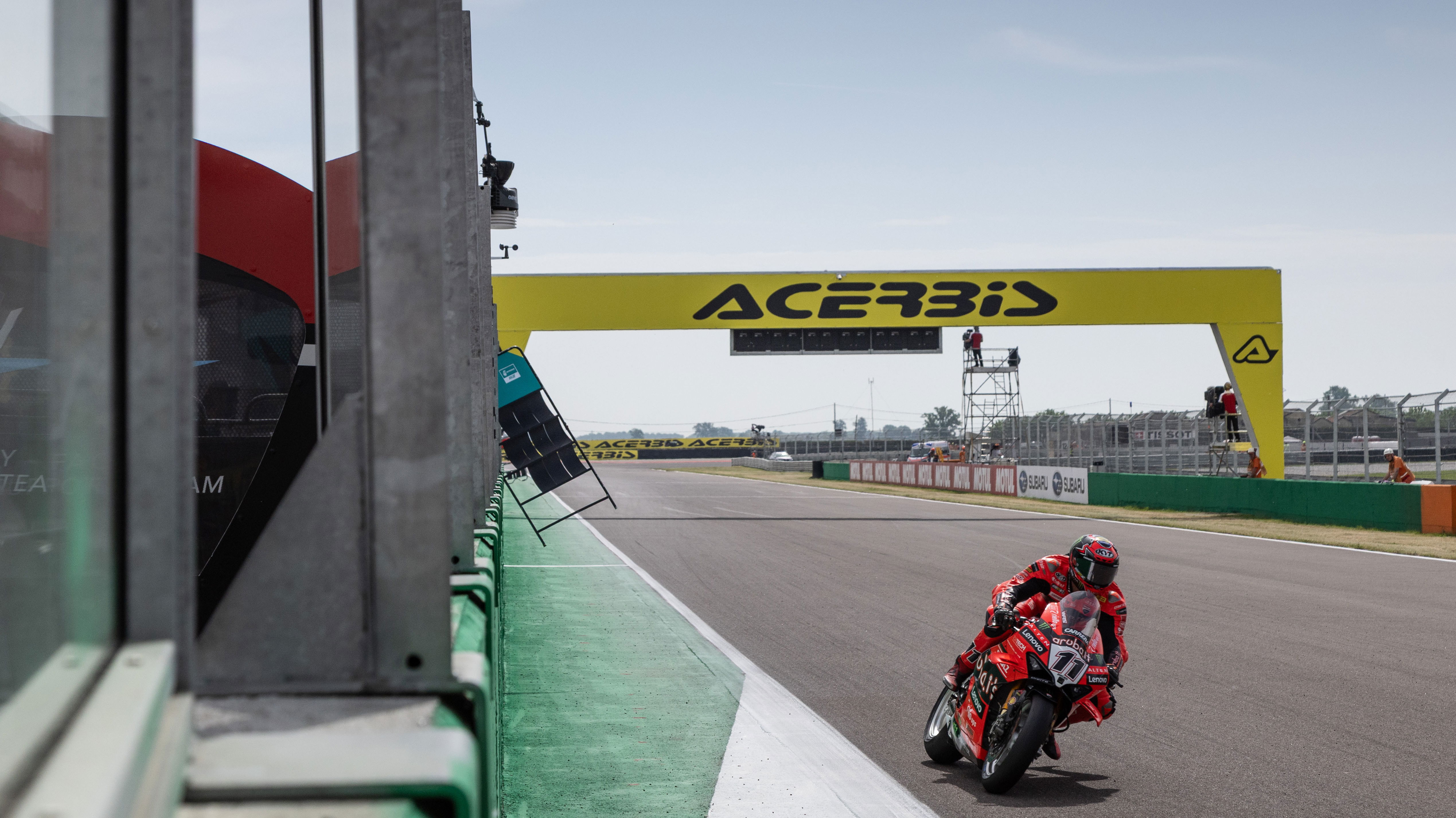 Nicolo Bulega, 2025 Italian WorldSBK, pit box. Credit: Gold and Goose.