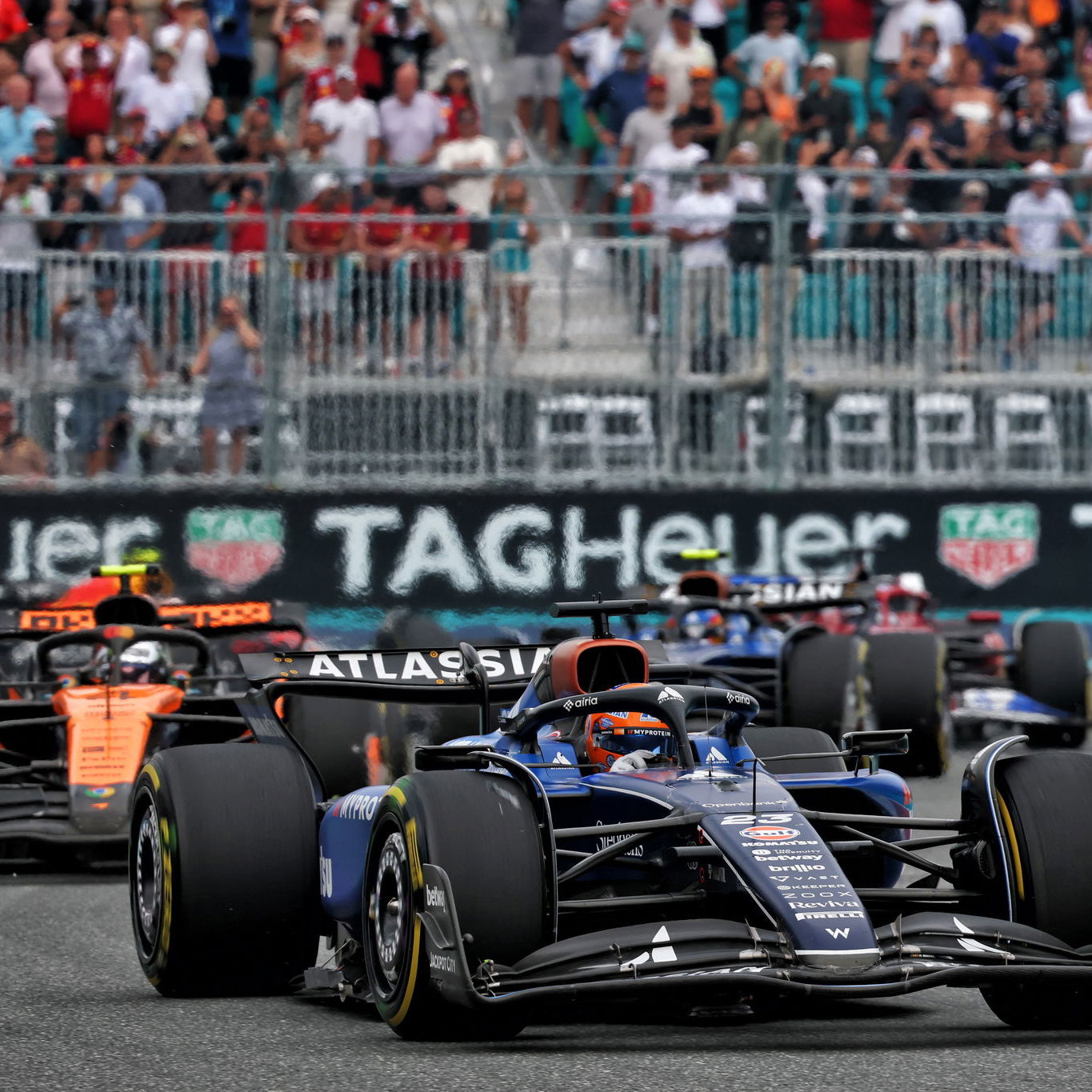 Alex Albon ahead of Lando Norris in Miami