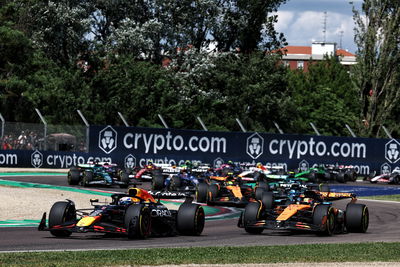 Verstappen passes Piastri at Turn 1