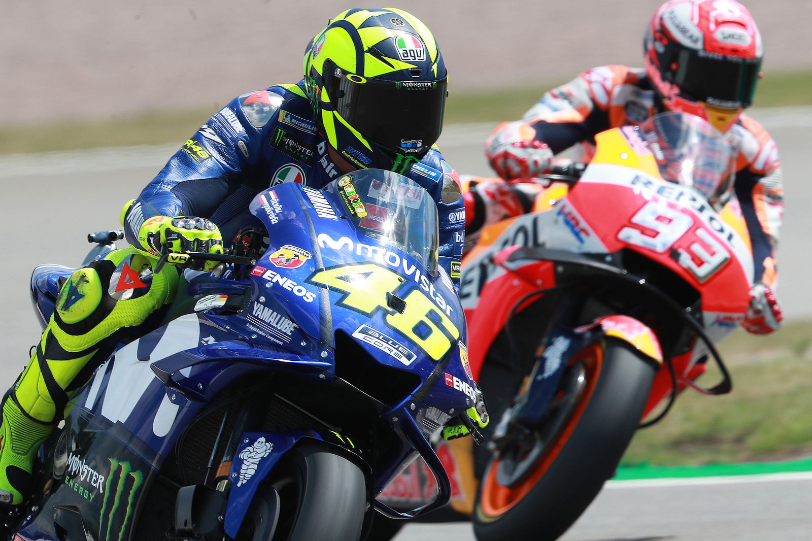Valentino Rossi, Marc Marquez, 2018 MotoGP German Grand Prix. Credit: Gold and Goose.