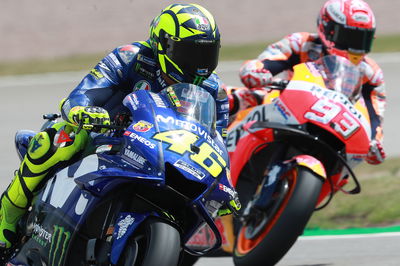 Valentino Rossi, Marc Marquez, 2018 MotoGP German Grand Prix. Credit: Gold and Goose.