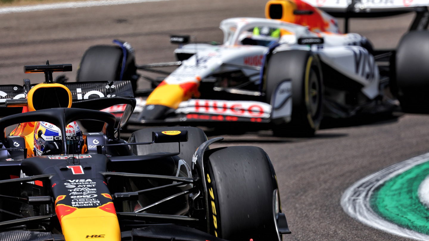 Max Verstappen and Isack Hadjar