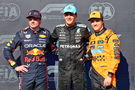Max Verstappen, George Russell and Oscar Piastri 