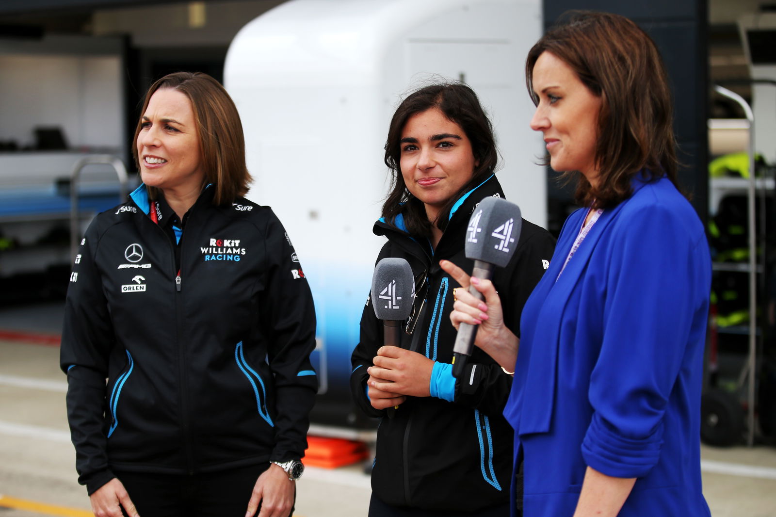 Claire Williams, Jamie Chadwick and Lee McKenzie 