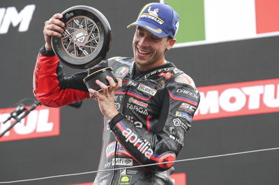 Marco Bezzecchi, 2025 MotoGP Dutch TT, podium. Credit: Gold and Goose.