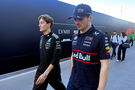 George Russell and Max Verstappen