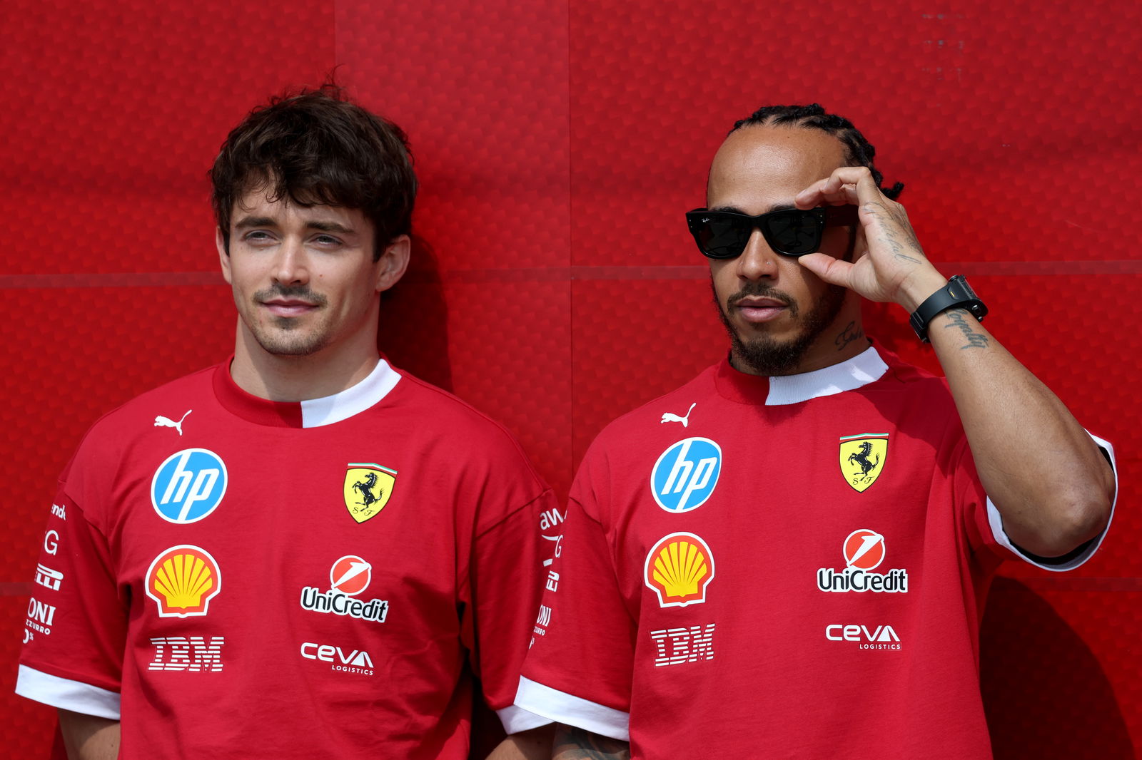 Charles Leclerc and Lewis Hamilton