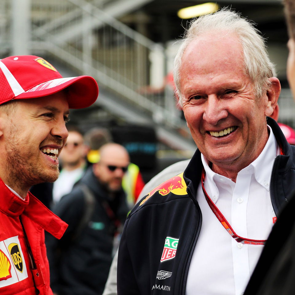 Sebastian Vettel and Helmut Marko
