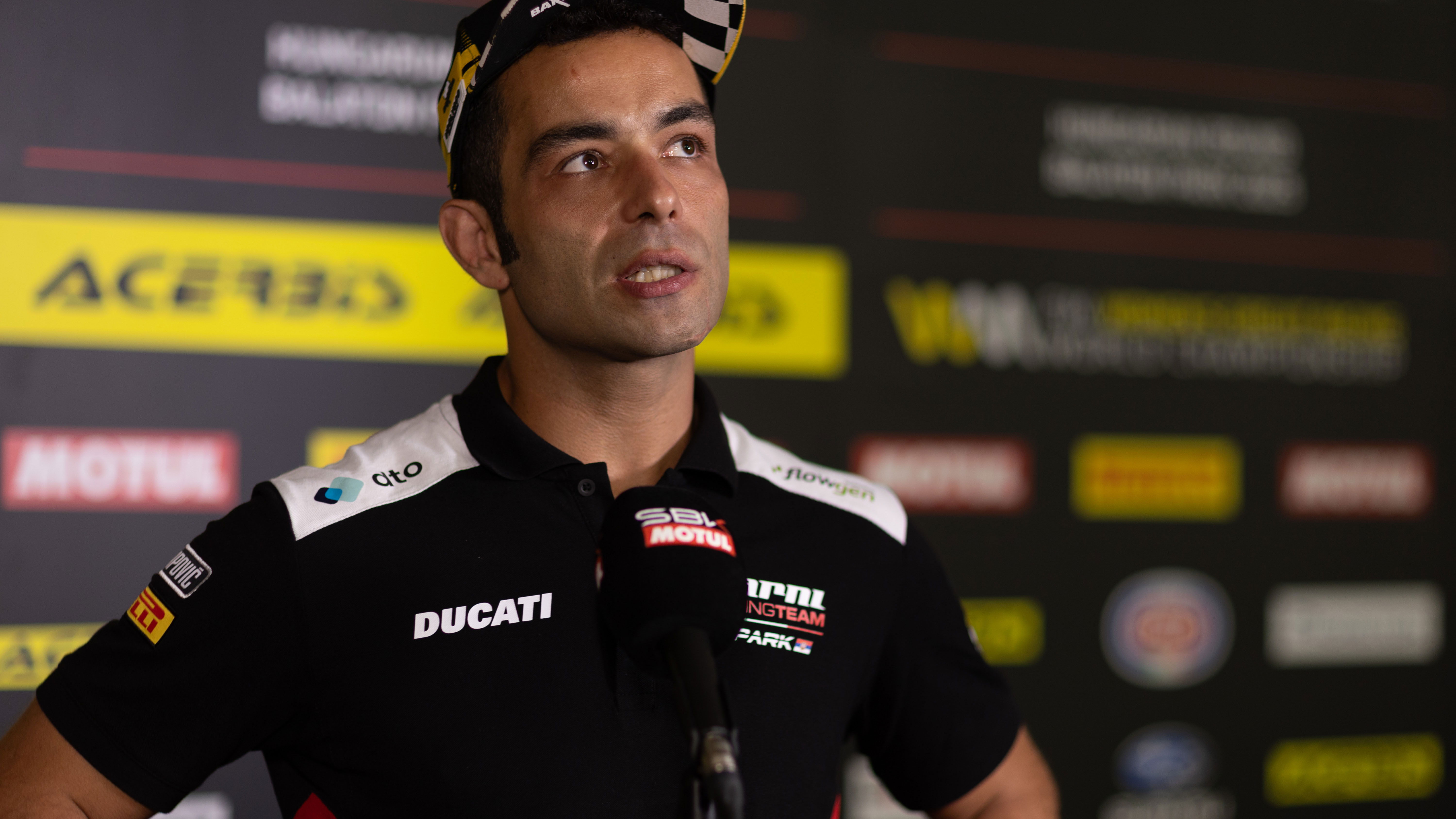 Danilo Petruccu, 2025 Hungarian WorldSBK, media debrief. Credit: Gold and Goose.