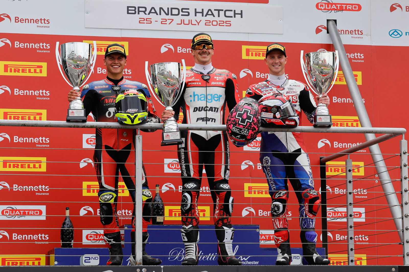 Scott Redding, Kyle Ryde, Danny Kent, BSB, 2025, Brands Hatch, Race 3 podium