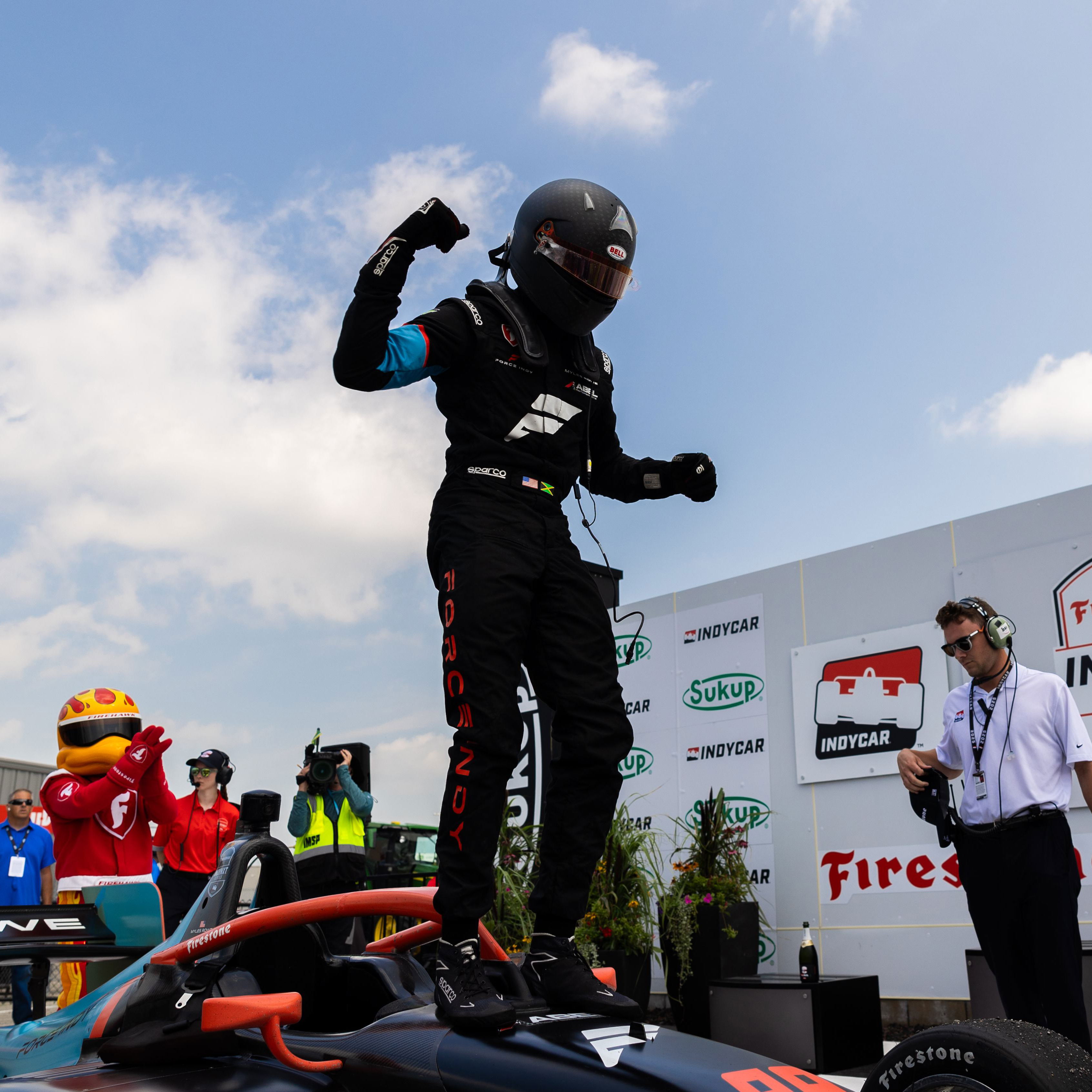 Myles Rowe became the first Black driver to win in INDY NXT in Iowa.