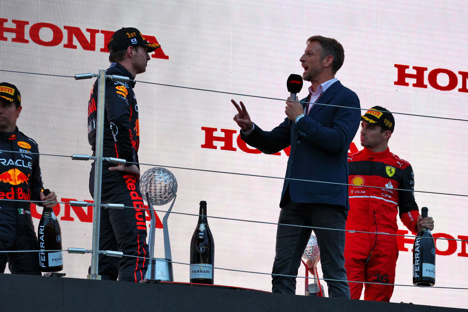 Max Verstappen and Jenson Button