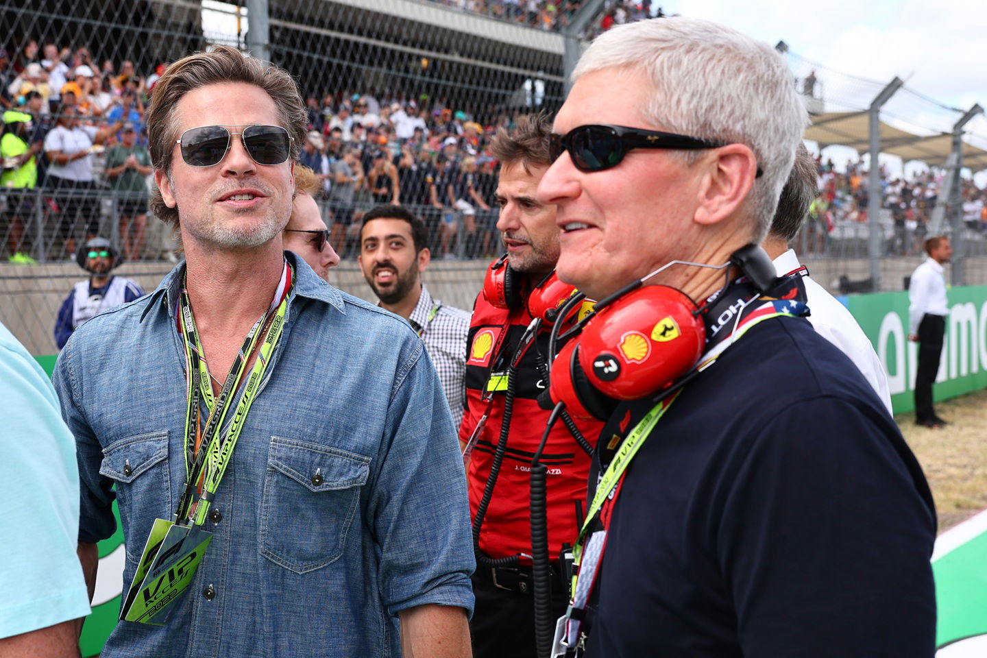 Brad Pitt and Apple CEO Tim Cook