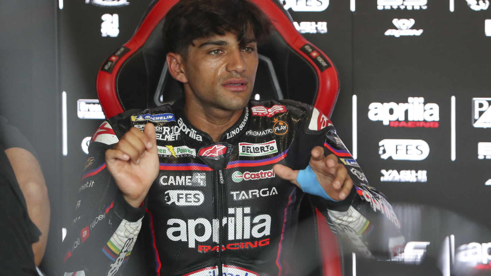 Jorge Martin, 2025 MotoGP Czech Grand Prix, pit box. Credit: Gold and Goose.