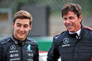 George Russell and Toto Wolff