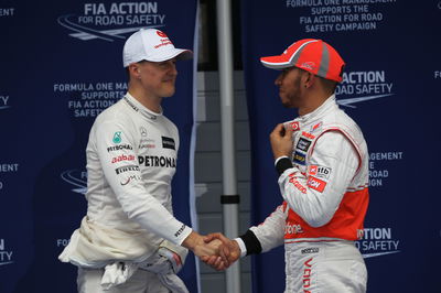 Michael Schumacher and Lewis Hamilton