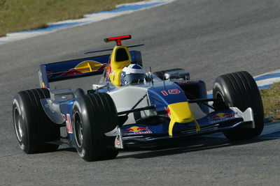 David Coulthard at Red Bull's Jerez test in December 2004