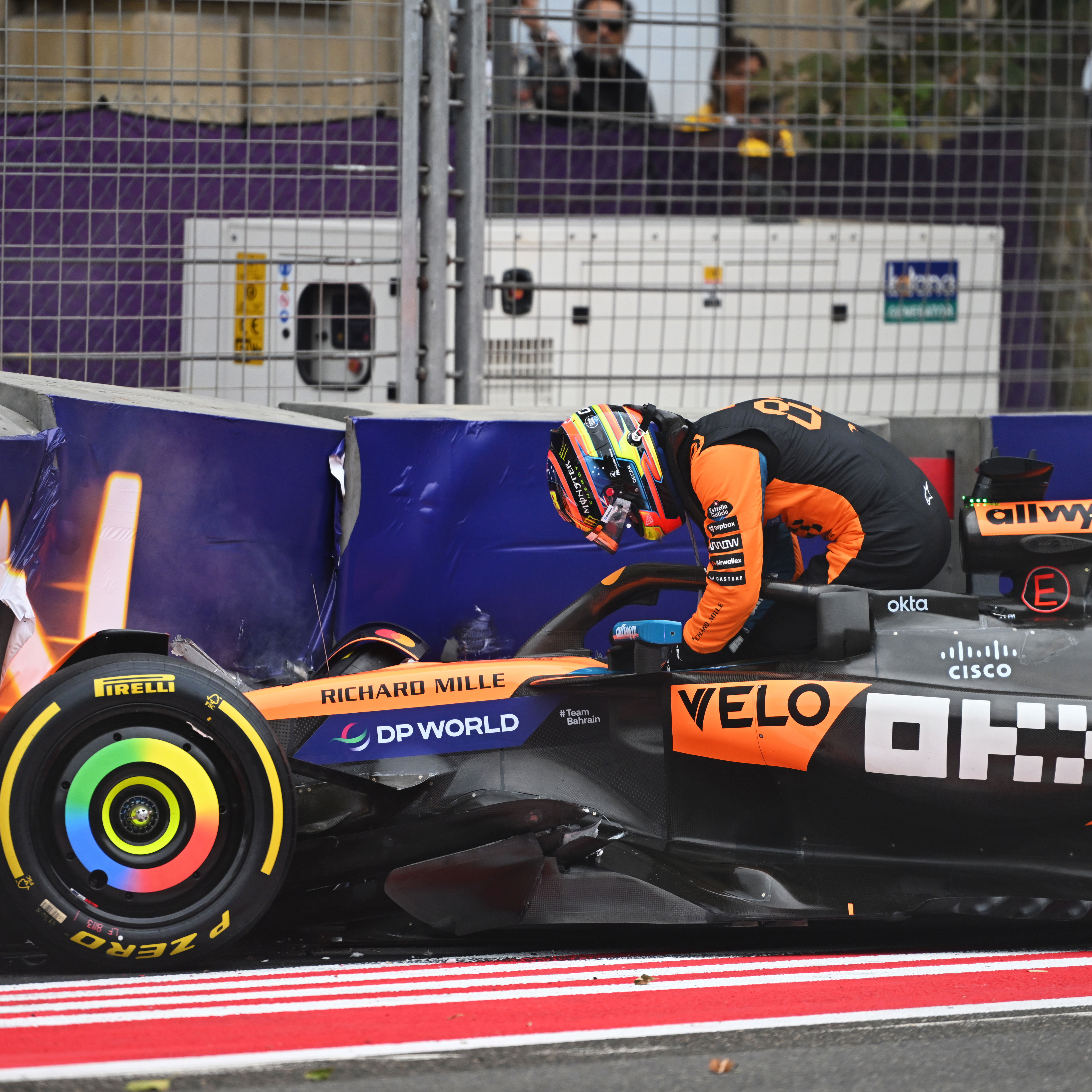 Piastri crashed out on the first lap in Baku 
