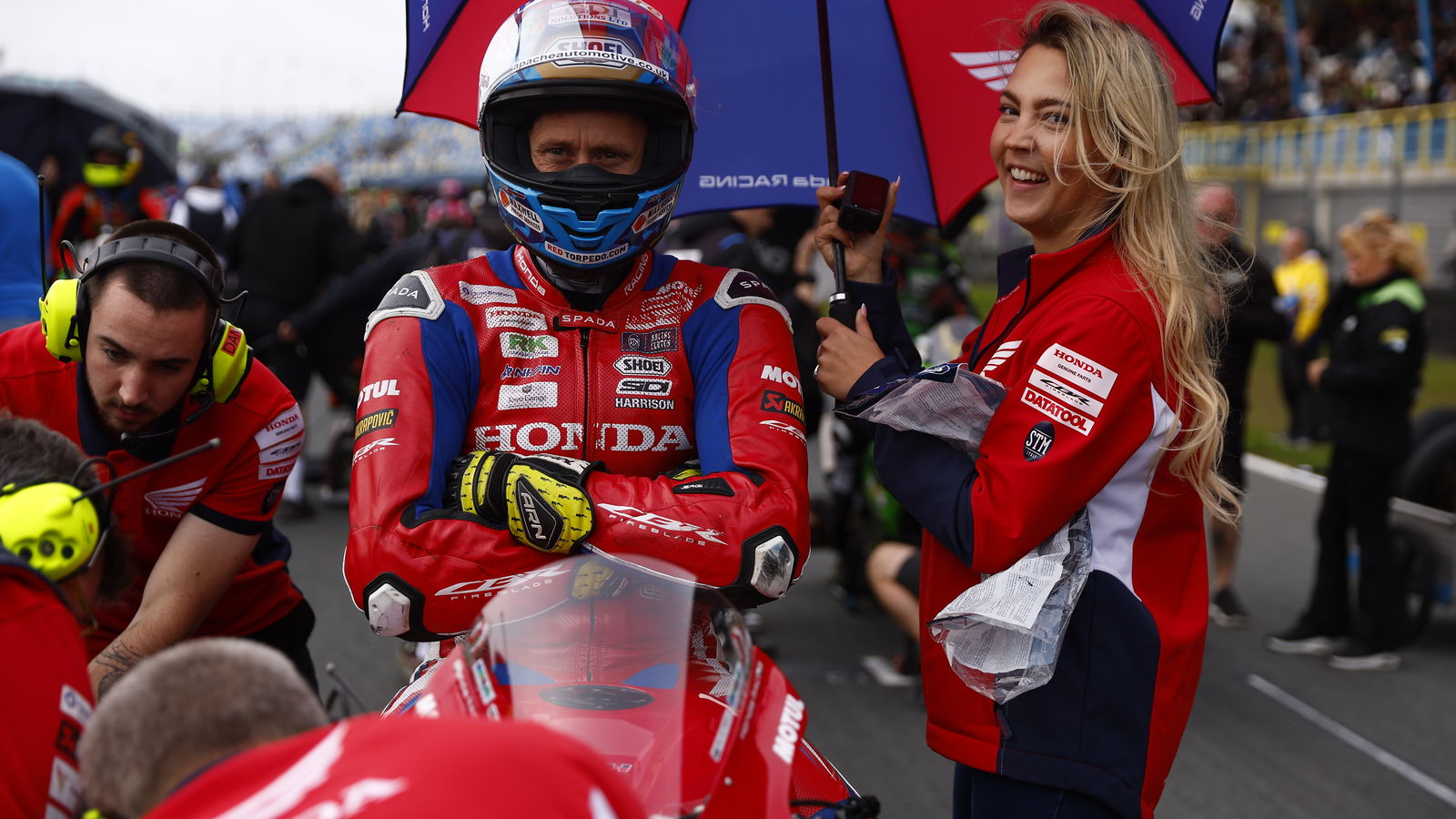 Dean Harrison, 2025 Assen BSB, Supersport, grid. Credit: Honda Racing UK.