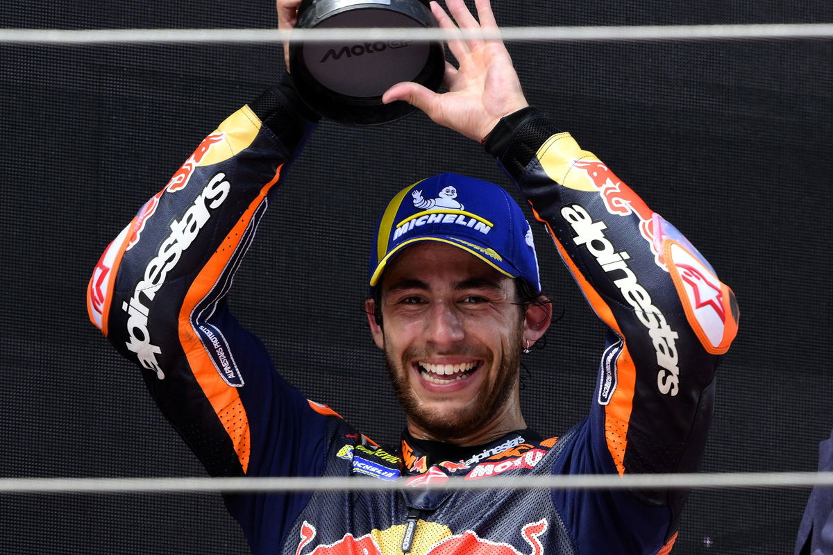 Enea Bastianini celebrates “first real podium with KTM” at Catalan MotoGP