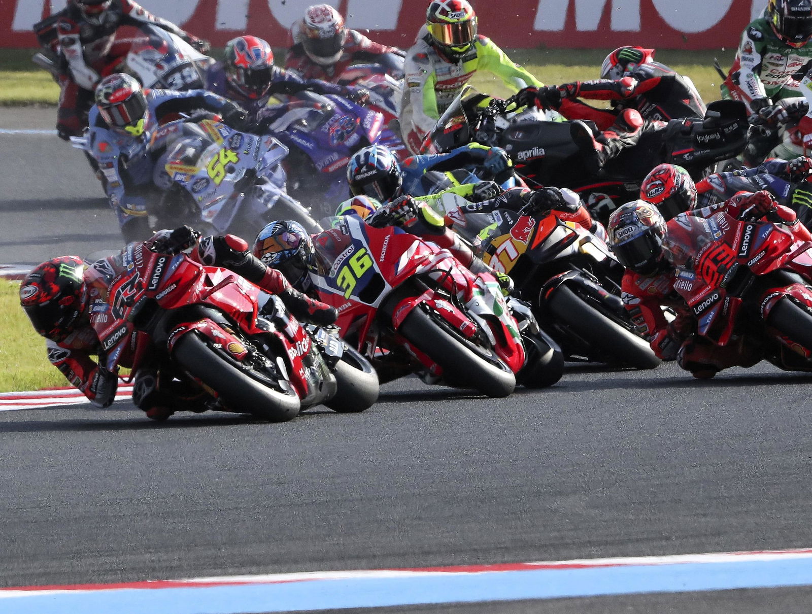 Bagnaia leads, Martin, Bezzecchi collide at start of 2025 Japanese MotoGP Sprint